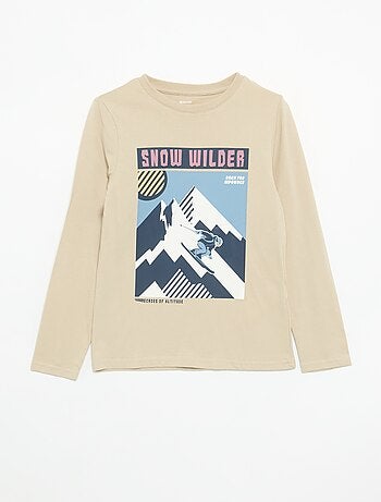 T-shirt estampada de manga comprida