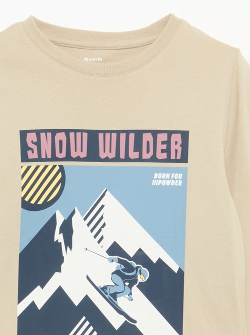 T-shirt estampada de manga comprida - Kiabi