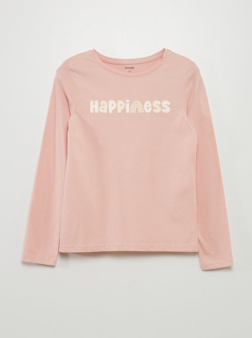 T-shirt estampada de manga comprida - Kiabi