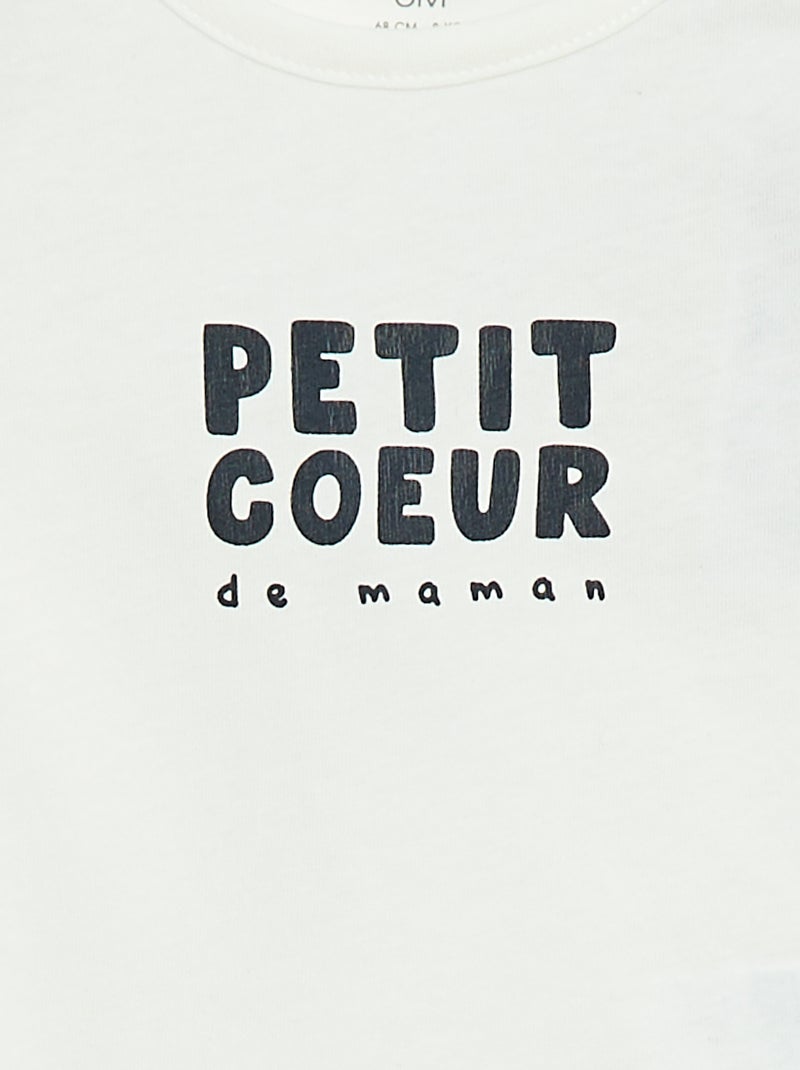 T-shirt estampada de manga comprida Branco - Kiabi