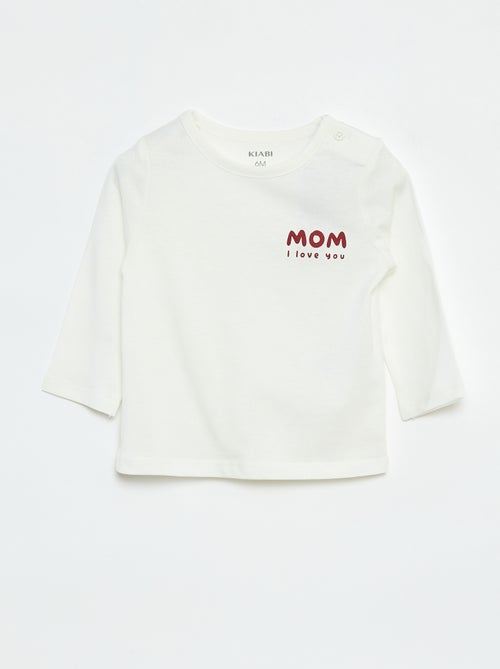 T-shirt estampada de manga comprida - Kiabi