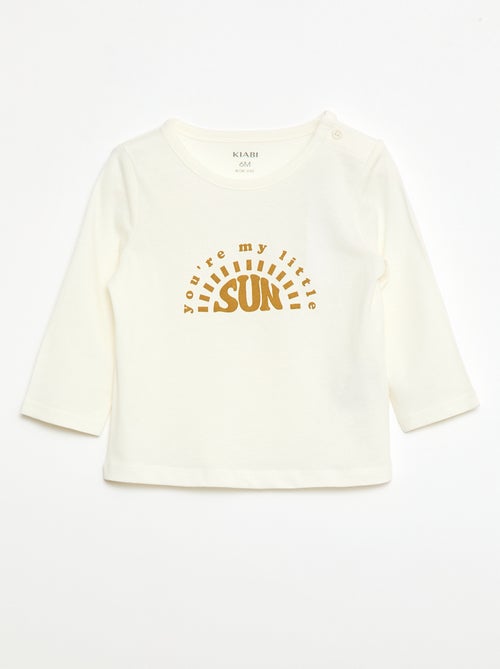 T-shirt estampada de manga comprida - Kiabi