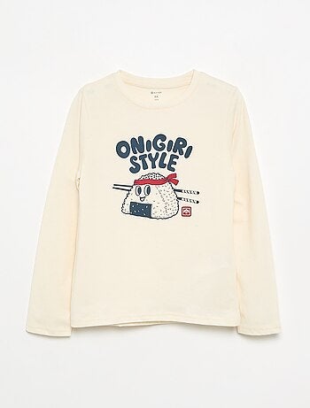 T-shirt estampada de manga comprida