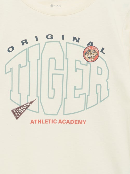 T-shirt estampada de manga comprida - Kiabi