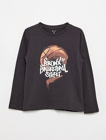 T-shirt estampada de manga comprida