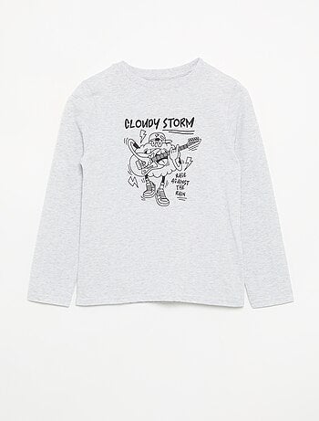 T-shirt estampada de manga comprida