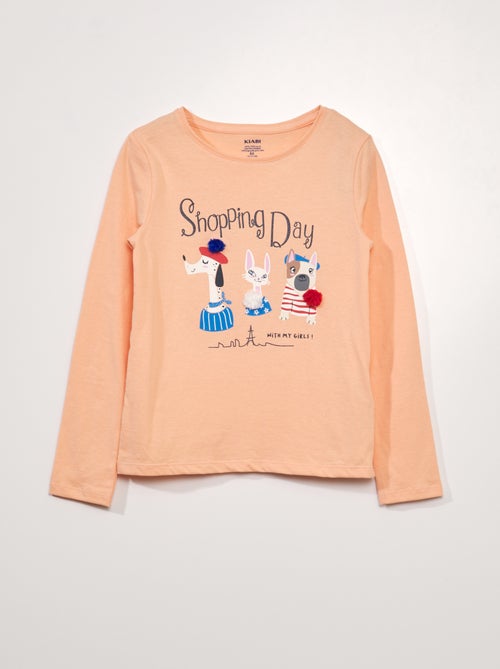 T-shirt estampada de manga comprida - Kiabi