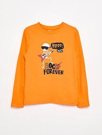 T-shirt estampada de manga comprida