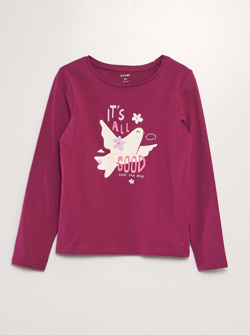 T-shirt estampada de manga comprida ROSA - Kiabi