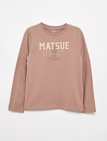 T-shirt estampada de manga comprida