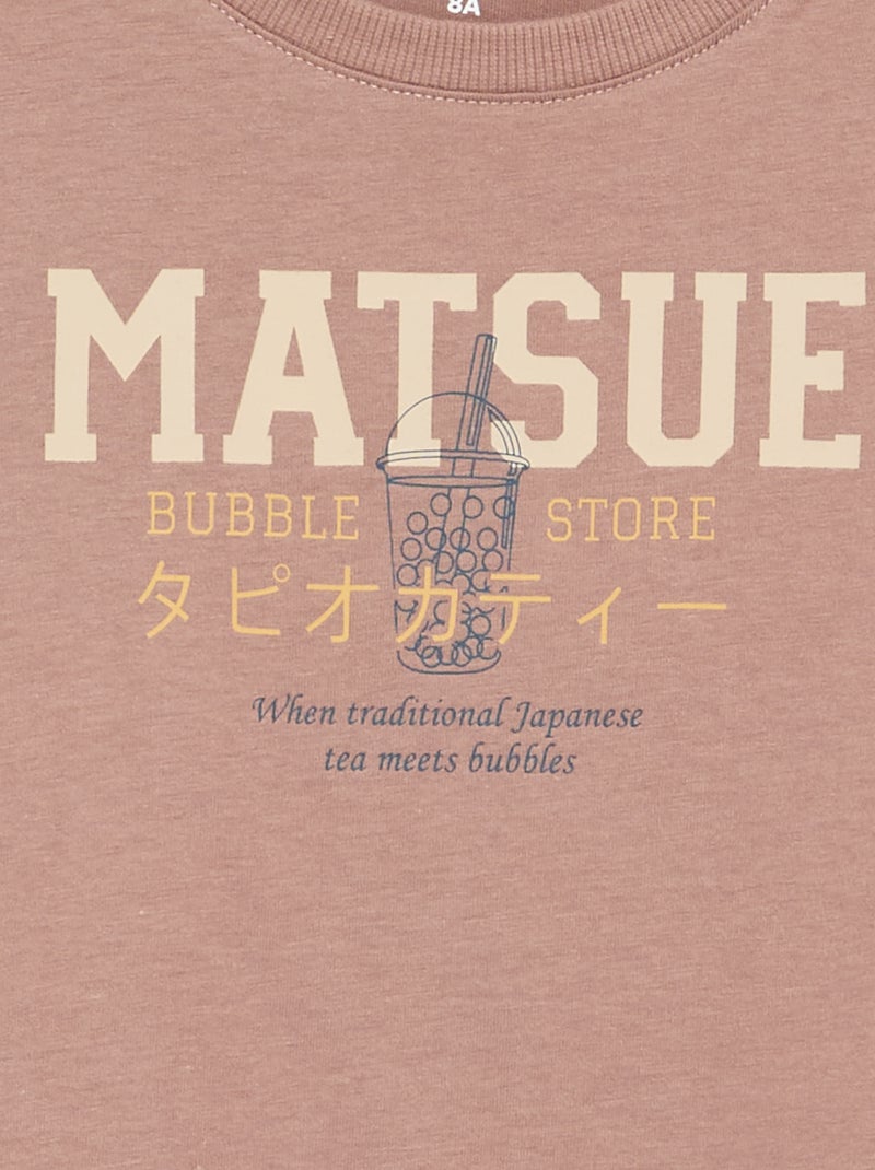 T-shirt estampada de manga comprida Rosa - Kiabi