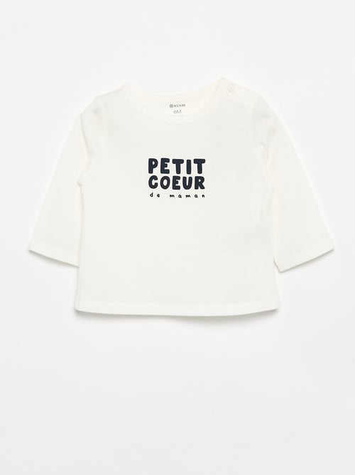 T-shirt estampada de manga comprida - Kiabi
