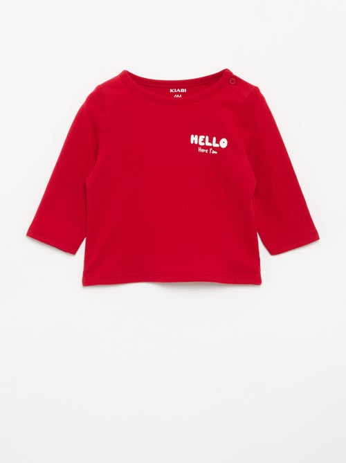 T-shirt estampada de manga comprida - Kiabi