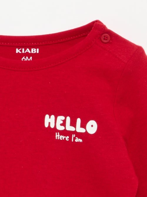 T-shirt estampada de manga comprida - Kiabi