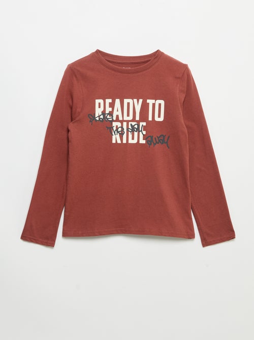 T-shirt estampada de manga comprida - Kiabi