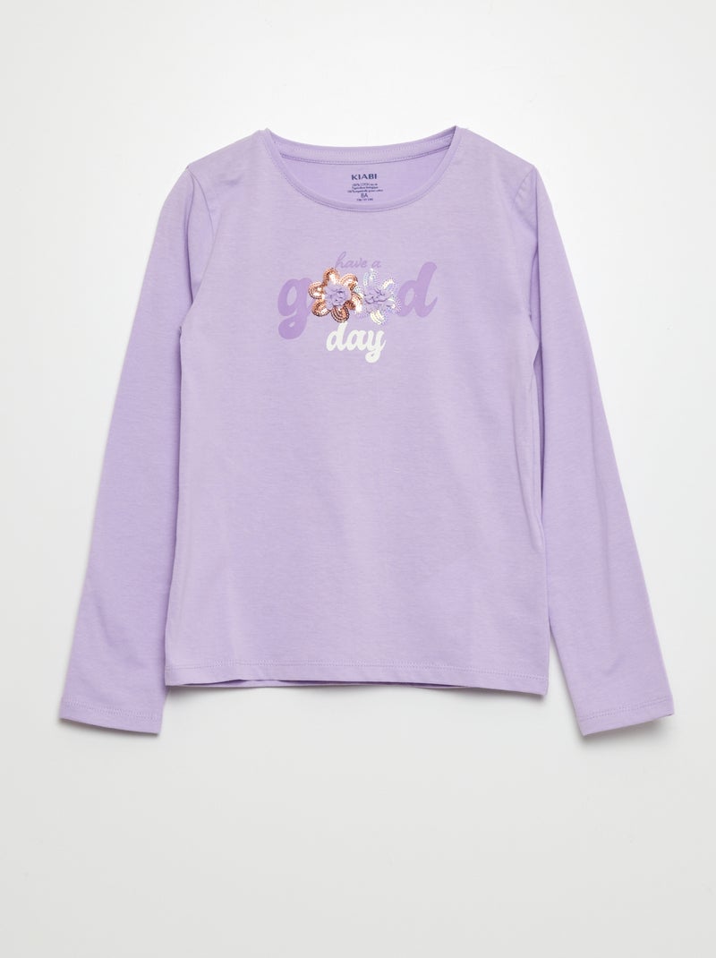 T-shirt estampada de manga comprida VIOLETA - Kiabi