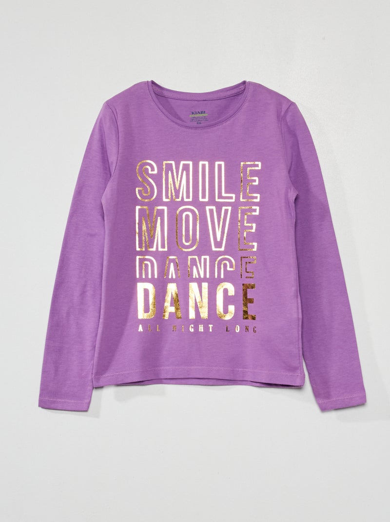 T-shirt estampada de manga comprida VIOLETA - Kiabi