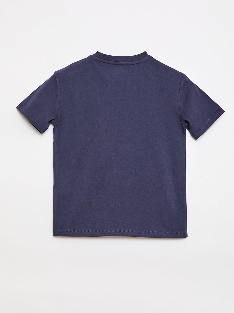 T-shirt estampada de manga curta - Coleção fácil de vestir Azul - Kiabi
