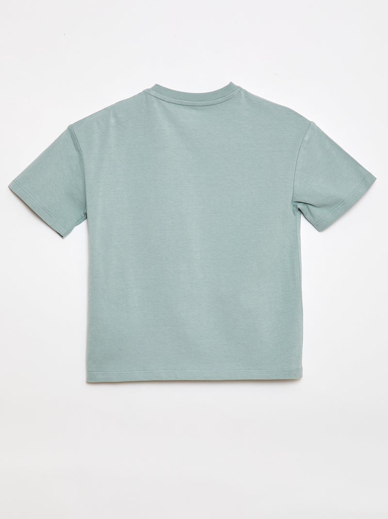 T-shirt estampada de manga curta - Coleção fácil de vestir Azul - Kiabi