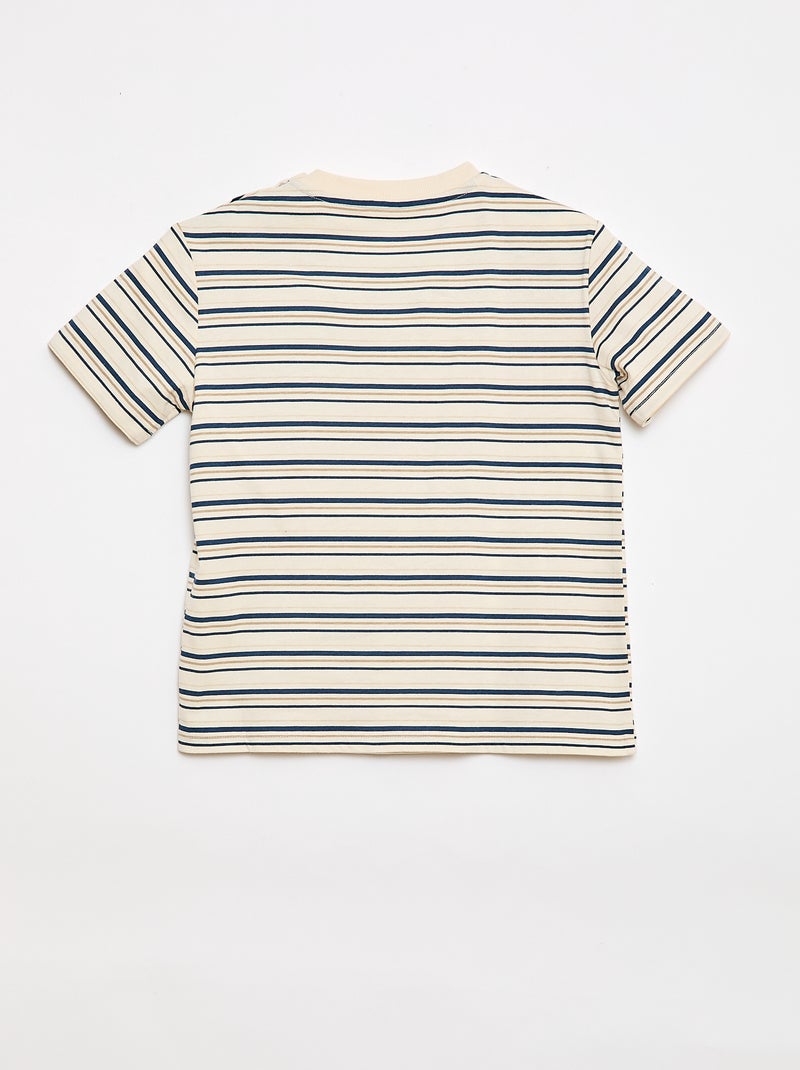 T-shirt estampada de manga curta - Coleção fácil de vestir Bege - Kiabi