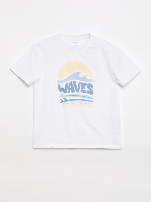 T-shirt estampada de manga curta - Coleção fácil de vestir - Kiabi T-shirt estampada de manga curta - Coleção fácil de vestir - Kiabi