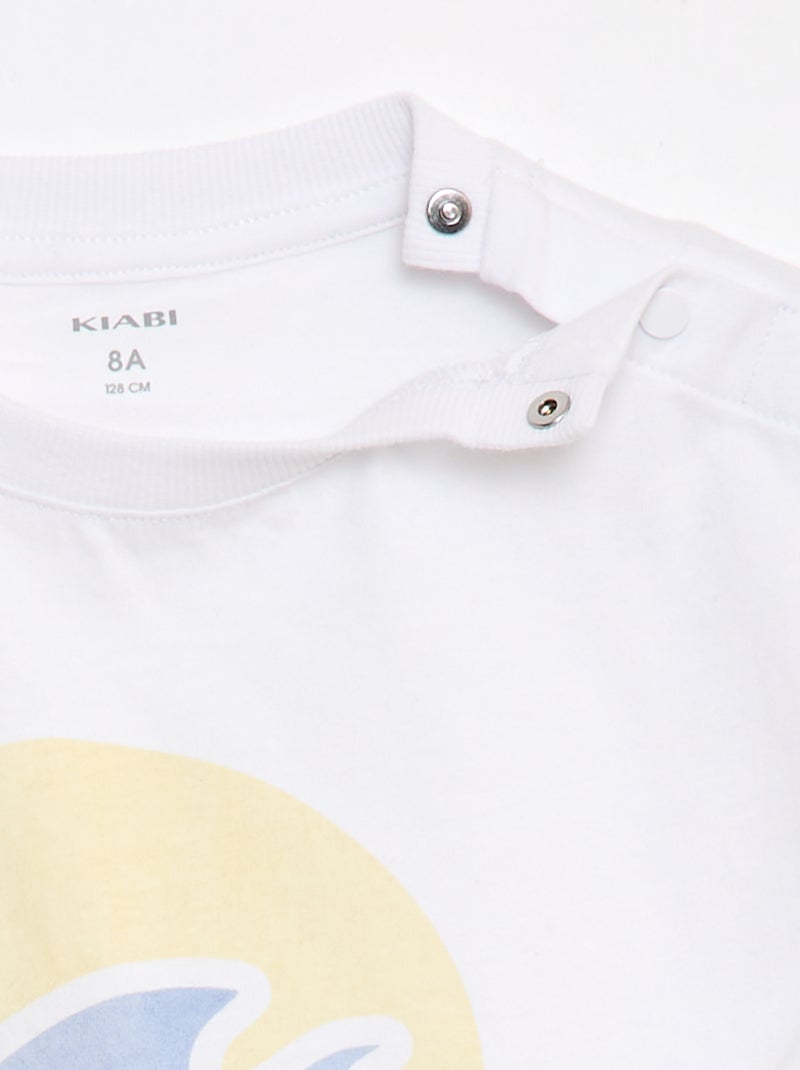 T-shirt estampada de manga curta - Coleção fácil de vestir Branco - Kiabi