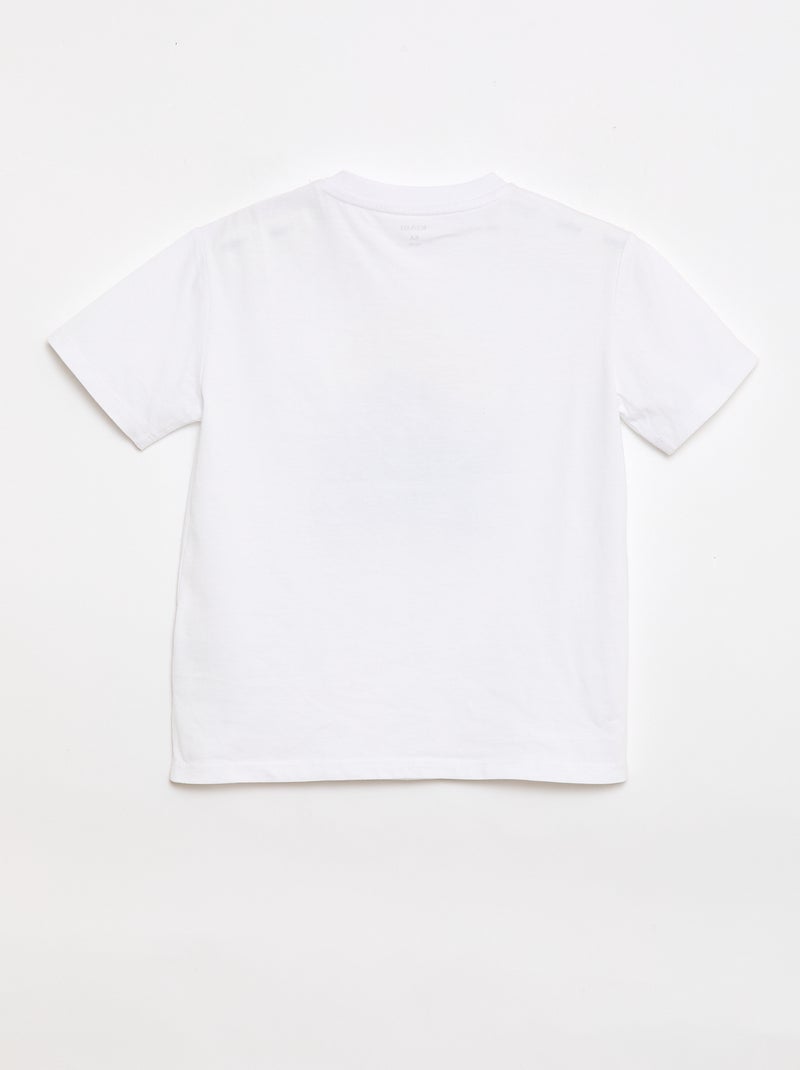 T-shirt estampada de manga curta - Coleção fácil de vestir Branco - Kiabi