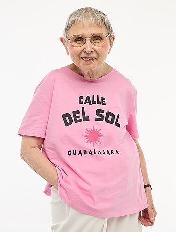 T-shirt estampado de manga curta - Fácil de Vestir