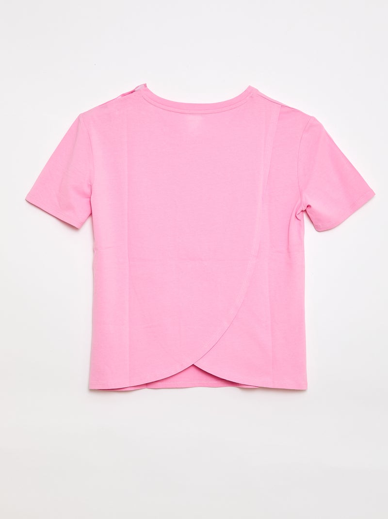 T-shirt estampada de manga curta - coleção fácil de vestir Rosa - Kiabi