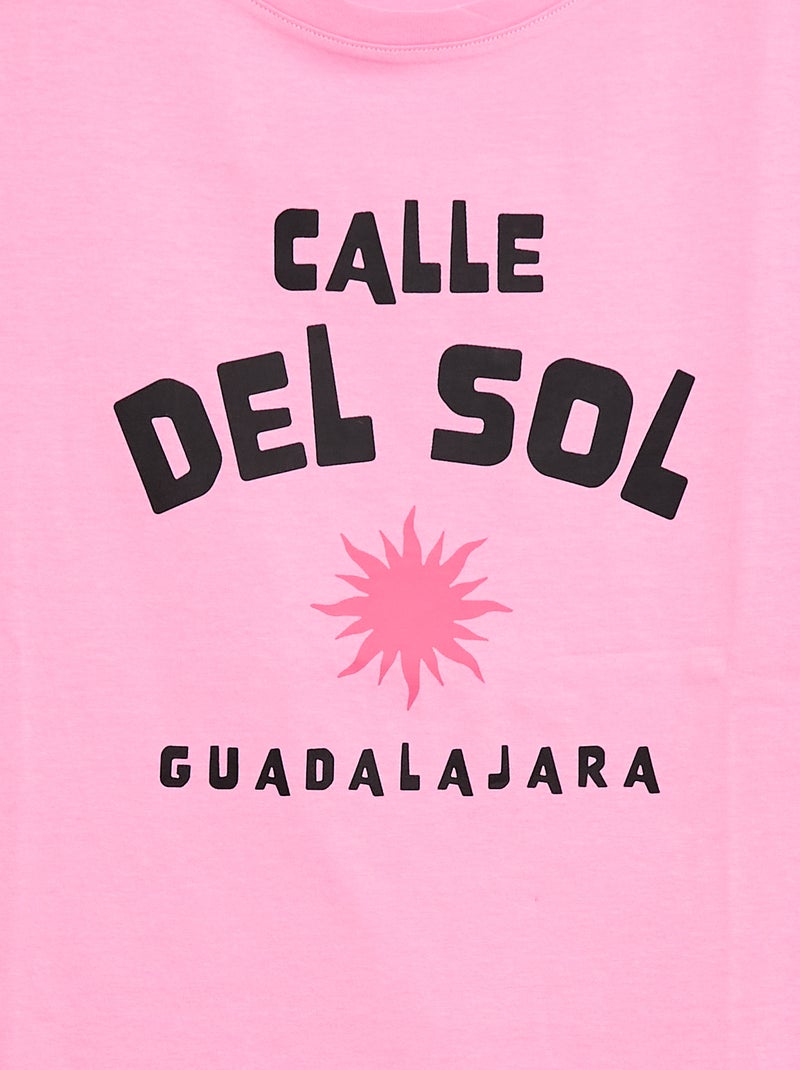 T-shirt estampada de manga curta - coleção fácil de vestir Rosa - Kiabi