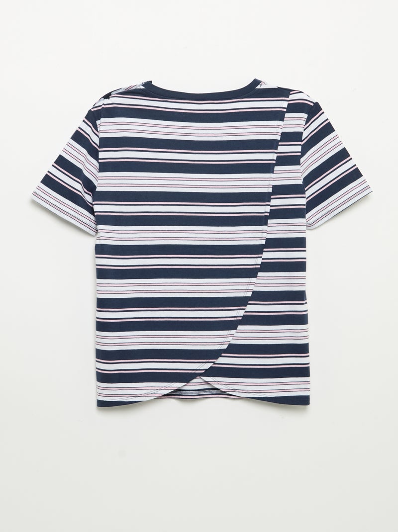 T-shirt estampada de manga curta - Fácil de vestir Azul - Kiabi