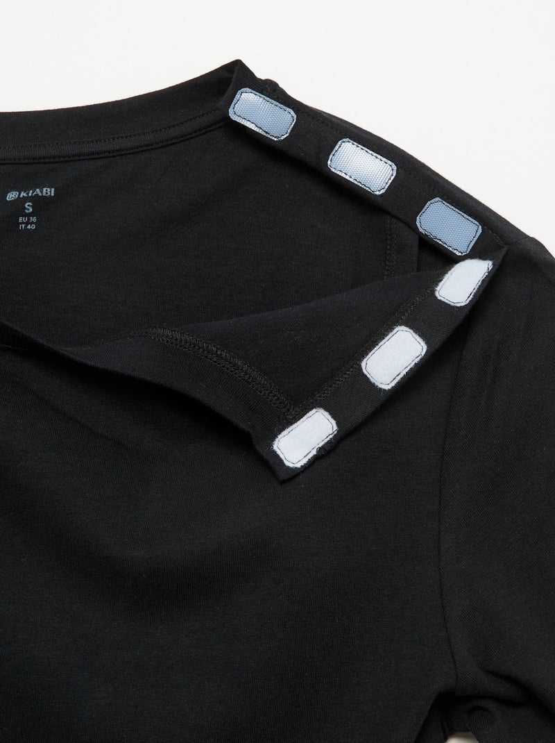 T-shirt estampada de manga curta - Fácil de vestir Preto - Kiabi