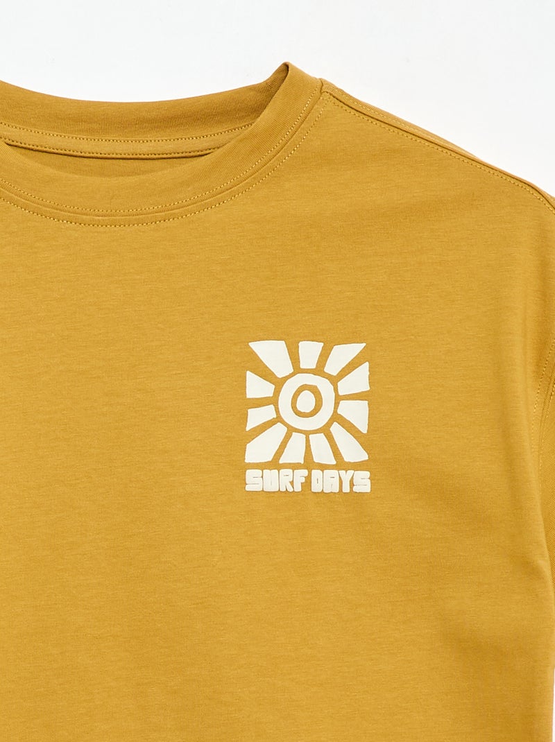 T-shirt estampada de manga curta Amarelo - Kiabi