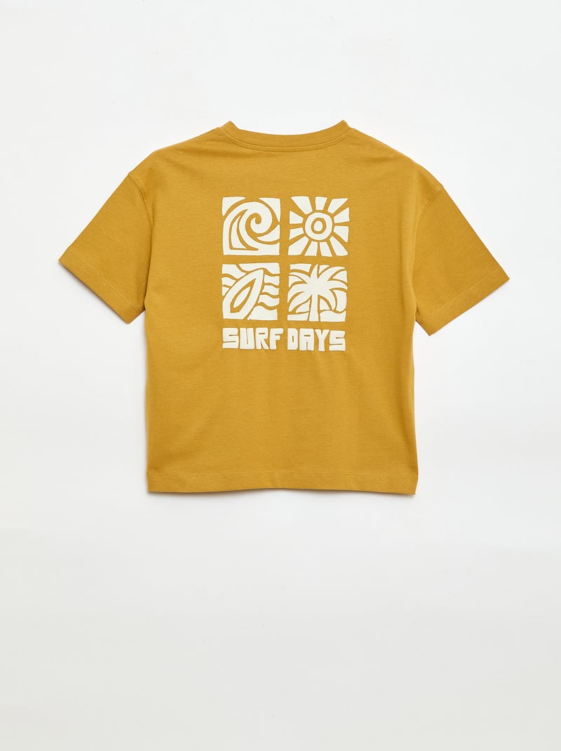 T-shirt estampada de manga curta Amarelo - Kiabi