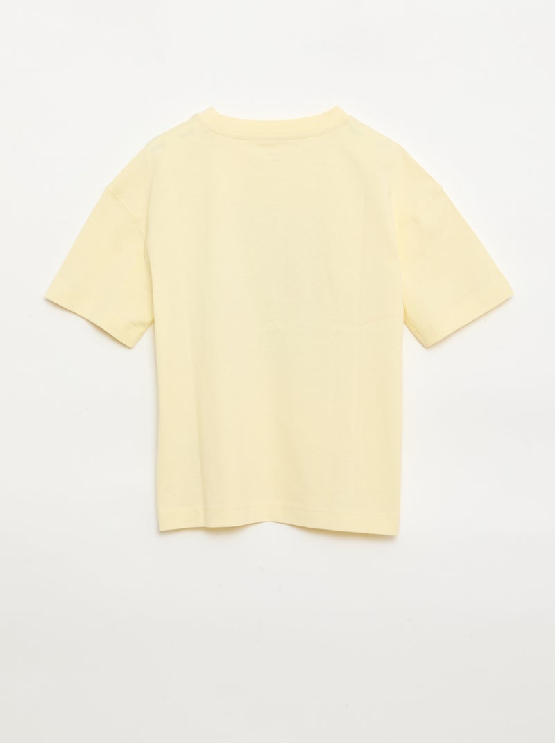 T-shirt estampada de manga curta Amarelo - Kiabi