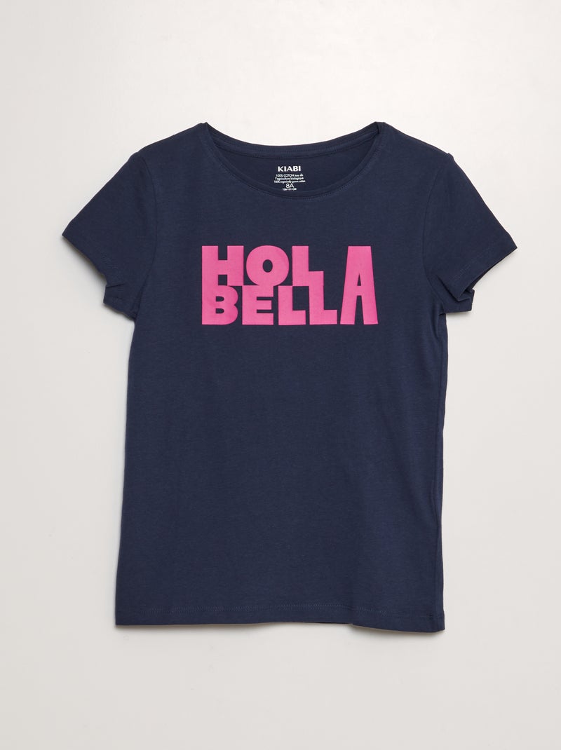 T-shirt estampada de manga curta AZUL - Kiabi