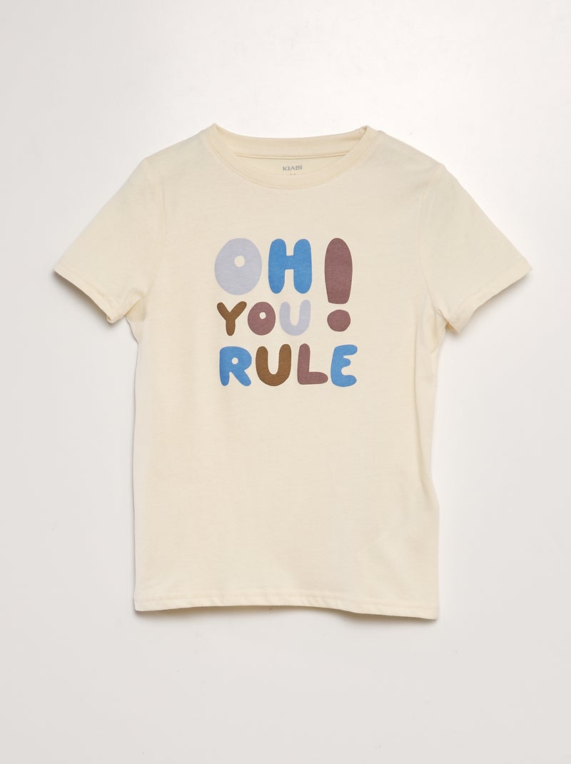 T-shirt estampada de manga curta BEGE - Kiabi