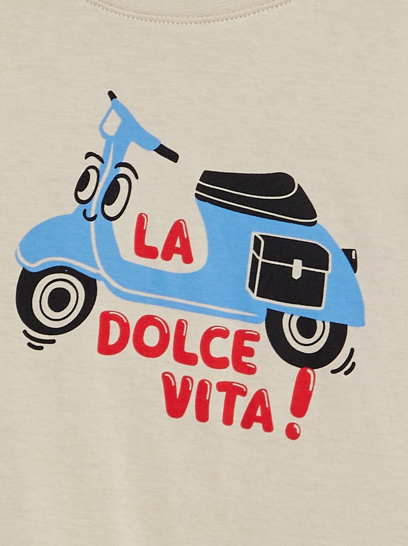 T-shirt estampada de manga curta BEGE - Kiabi