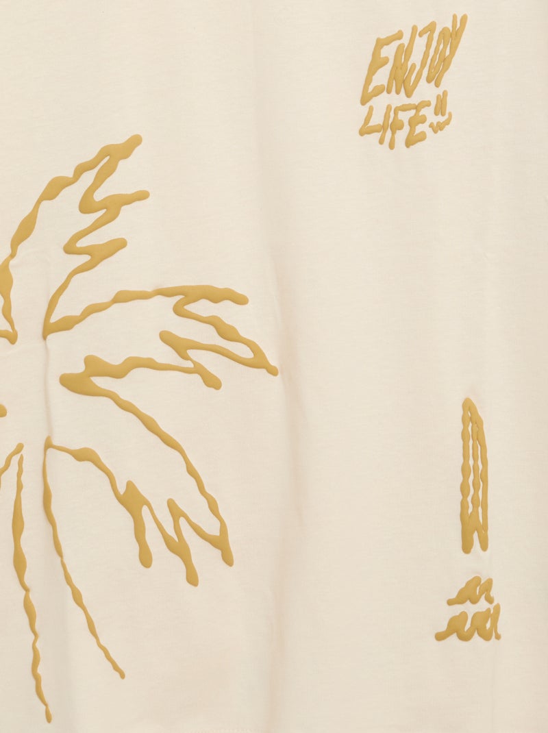 T-shirt estampada de manga curta Bege - Kiabi