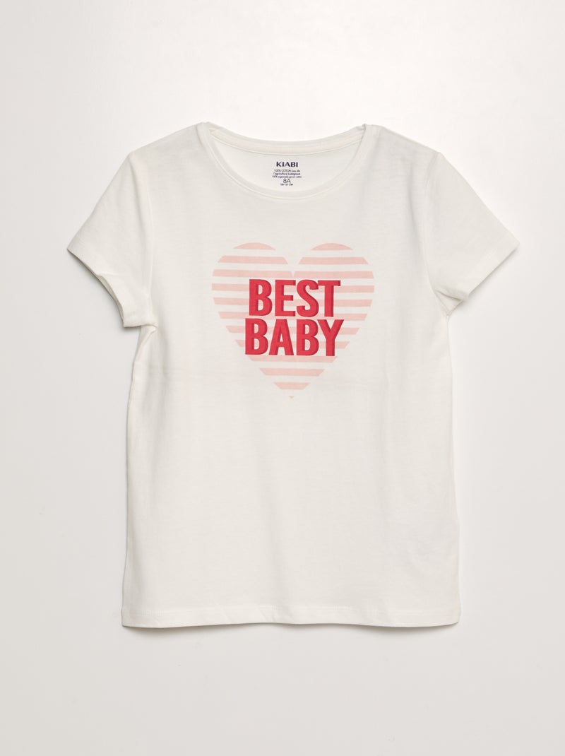 T-shirt estampada de manga curta BRANCO - Kiabi