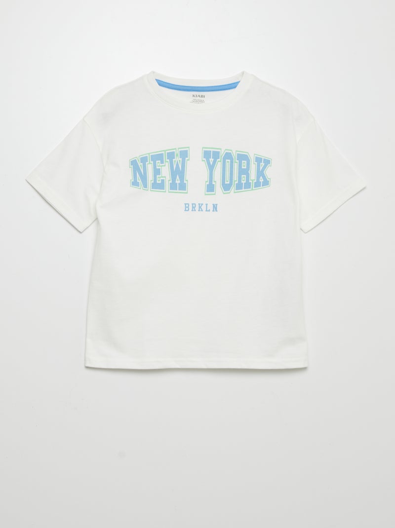 T-shirt estampada de manga curta BRANCO - Kiabi