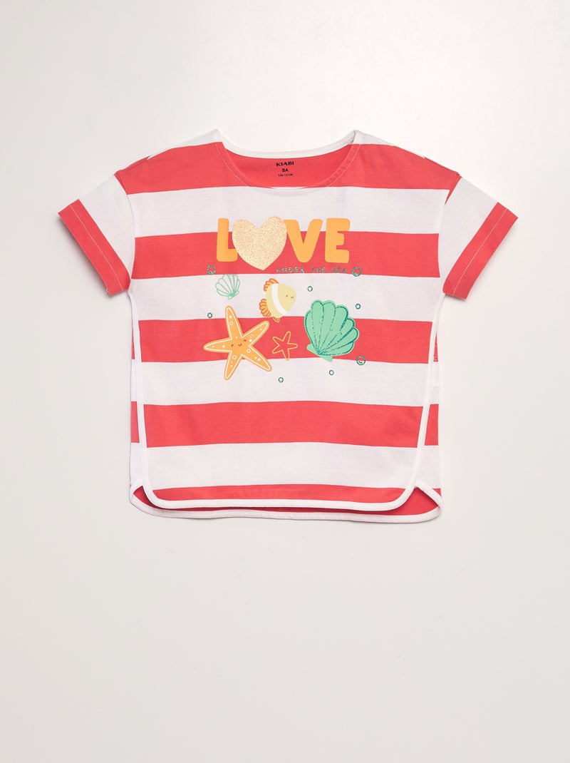 T-shirt estampada de manga curta BRANCO - Kiabi