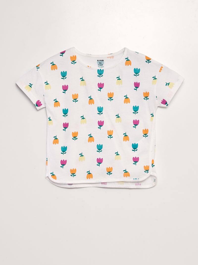 T-shirt estampada de manga curta BRANCO - Kiabi
