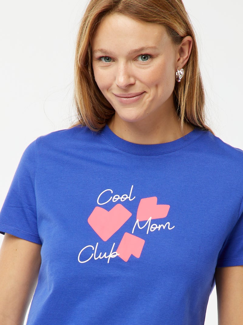 T-shirt estampada de manga curta 'Dia da Mãe' AZUL - Kiabi