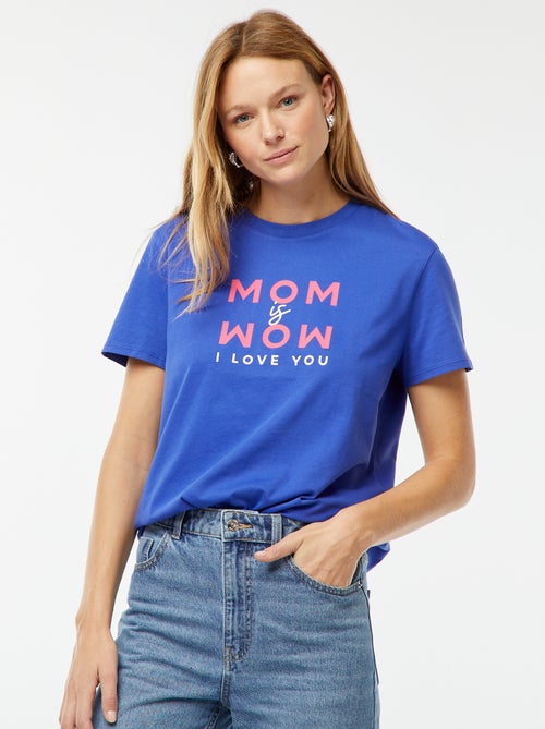 T-shirt estampada de manga curta 'Dia da Mãe' - Kiabi
