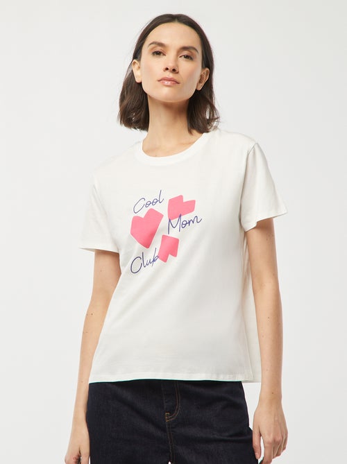 T-shirt estampada de manga curta 'Dia da Mãe' - Kiabi