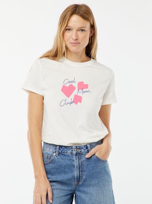T-shirt estampada de manga curta 'Dia da Mãe' - Kiabi