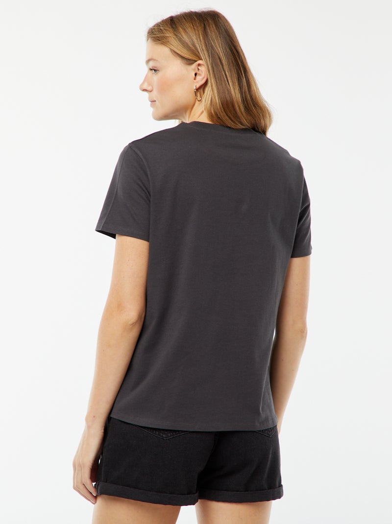 T-shirt estampada de manga curta 'Dia da Mãe' CINZA - Kiabi