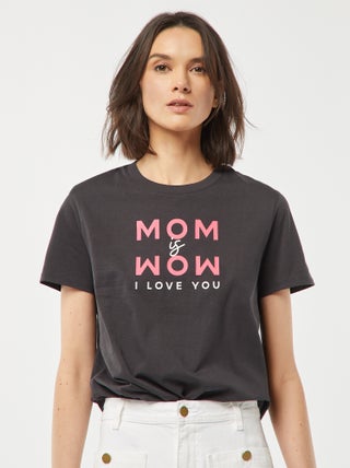 T-shirt estampada de manga curta 'Dia da Mãe'