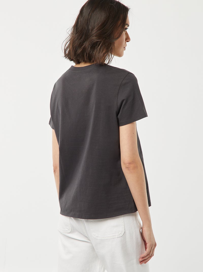 T-shirt estampada de manga curta 'Dia da Mãe' CINZA - Kiabi